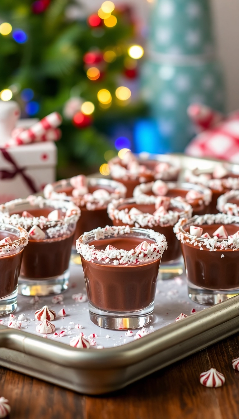 23 Winter Party Drink Ideas That'll Impress Your Guests (You Won't Believe #12!) - 11. Chocolate Peppermint Bark Shots