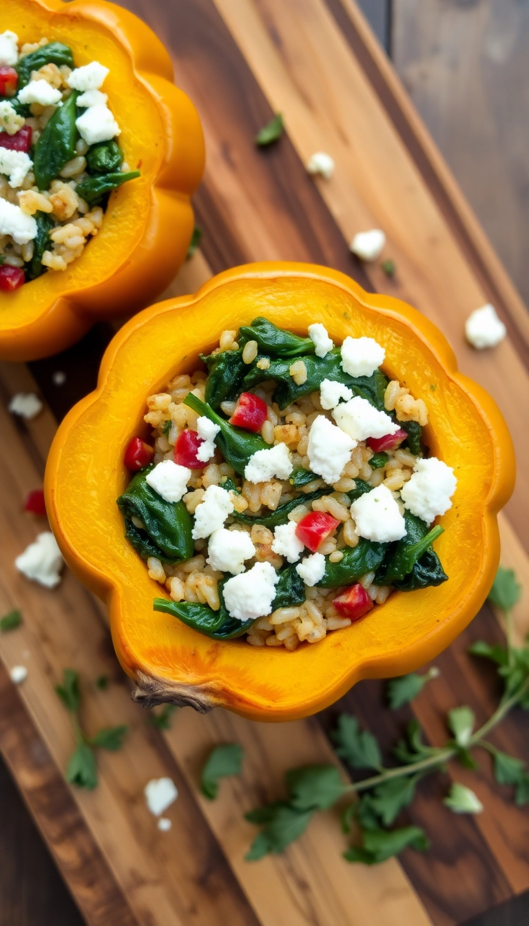 30 Deliciously Cozy Baked Acorn Squash Ideas to Celebrate Fall Flavors! - Savory Stuffed Acorn Squash