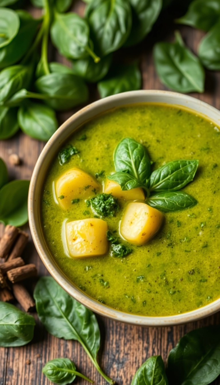 31 Spicy Potato Soup Recipes That'll Kick Your Taste Buds into High Gear (Don't Miss #7!) - 14. Spicy Potato and Spinach Soup