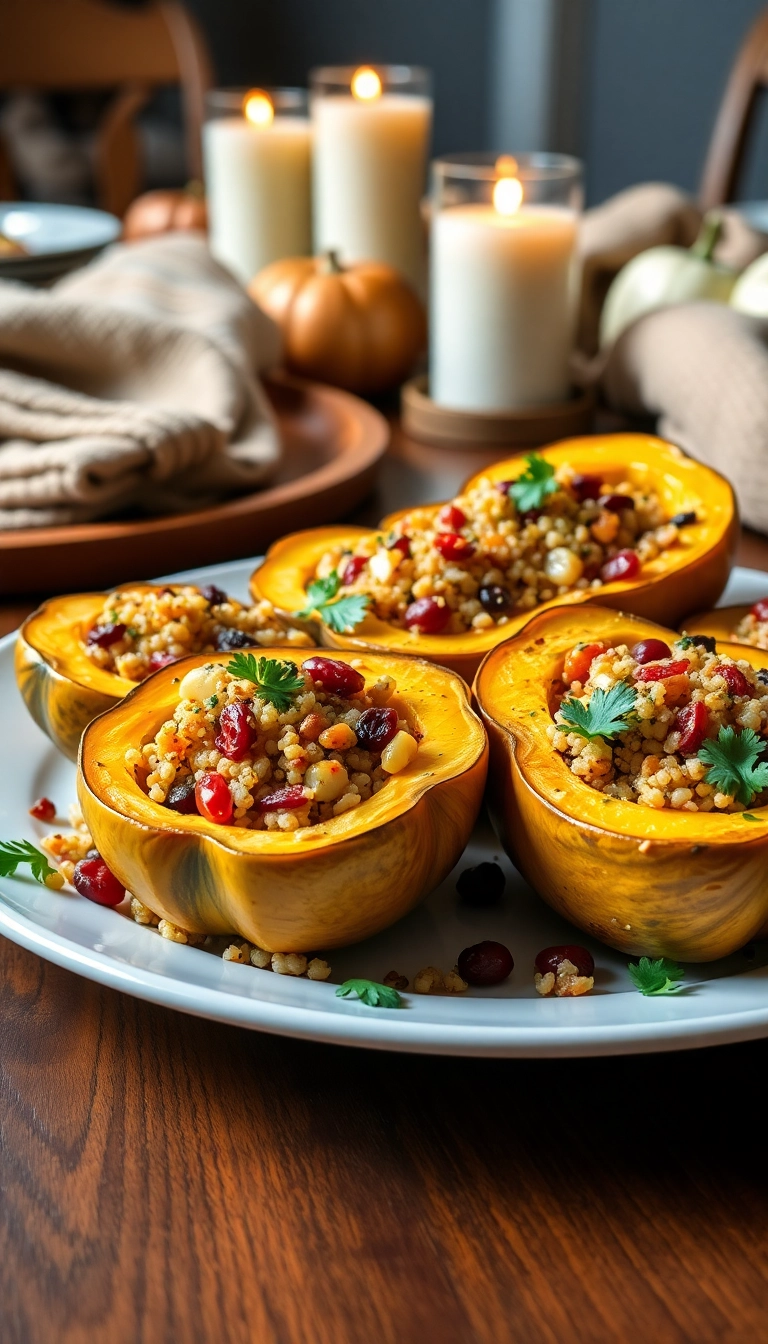 38 Cozy Roasted Acorn Squash Dishes That Will Have Everyone Asking for Seconds! - 2. Stuffed Acorn Squash with Quinoa and Cranberries