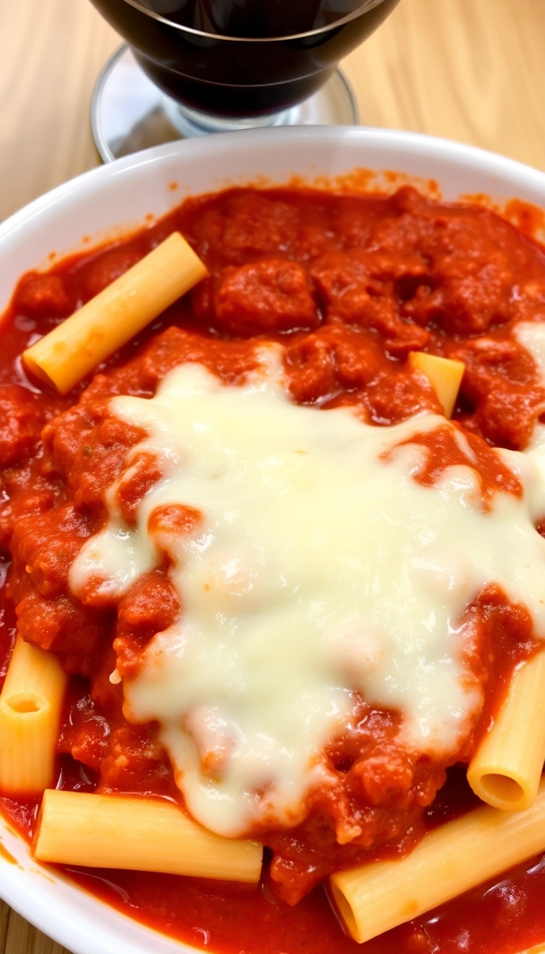 35 Easy Baked Ziti Ideas That'll Make You the Star of Dinner Night! - Baked Ziti with a Touch of Wine