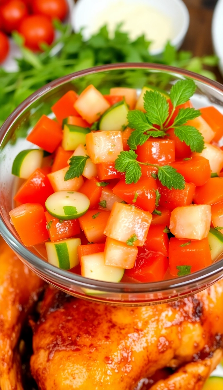 24 Genius Side Dishes for Smoked Chicken (You Need #15!) - 12. Cucumber and Tomato Salad