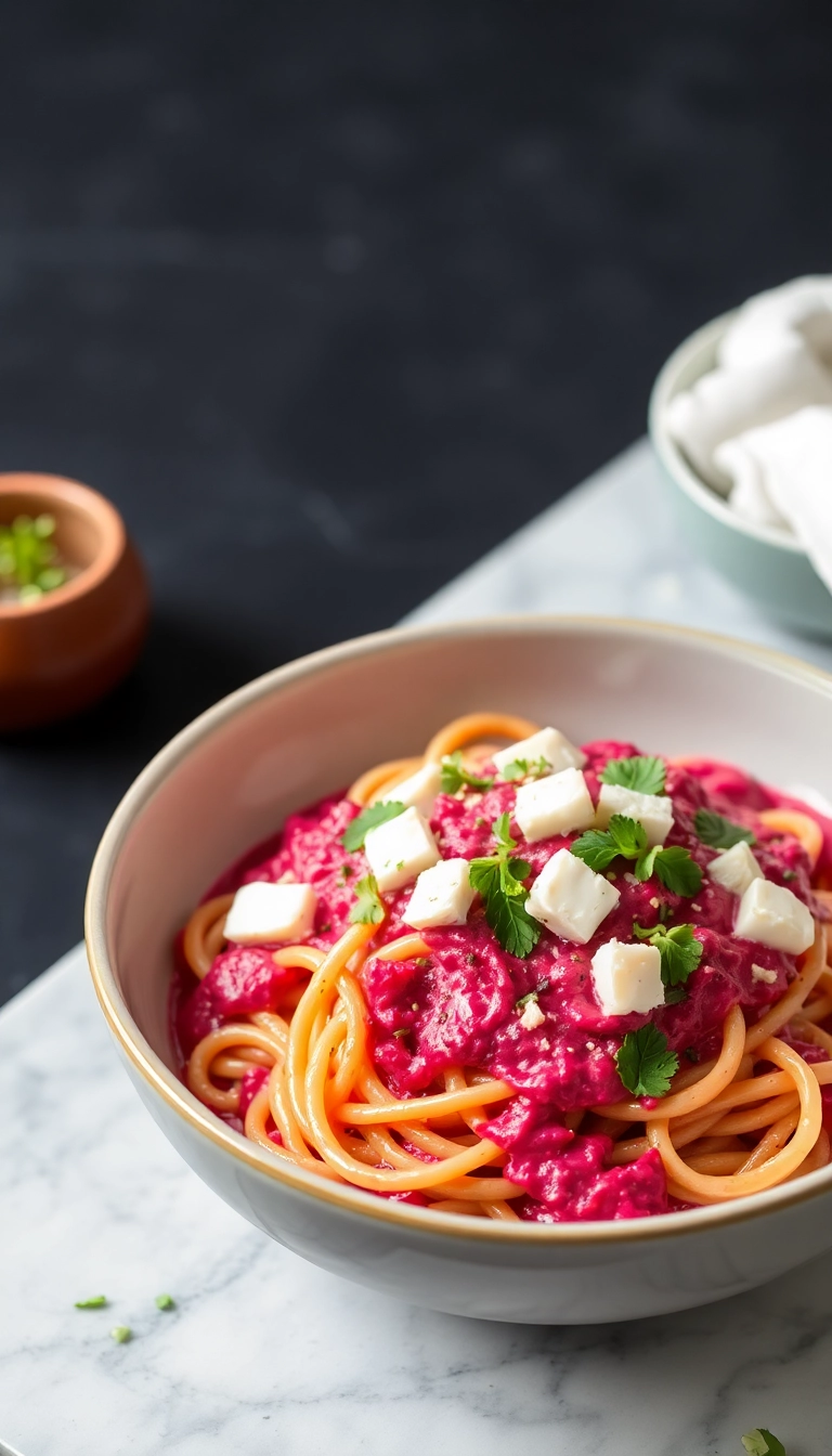 28 Delicious Creamy Pasta Dishes to Make Your Evenings Extra Cozy! - 20. Creamy Beet Pasta