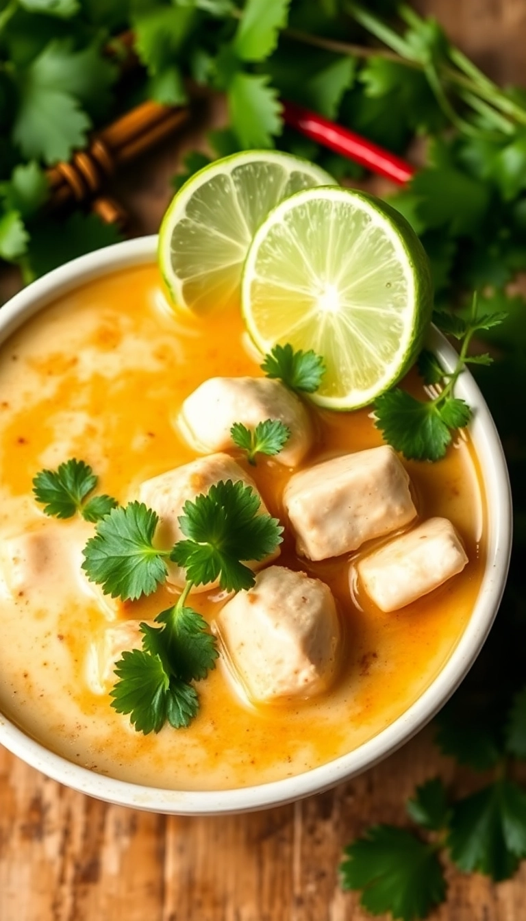 36 Chicken Soup Ideas That Will Warm Your Soul and Tickle Your Taste Buds! - Thai Coconut Chicken Soup (Tom Kha Gai)