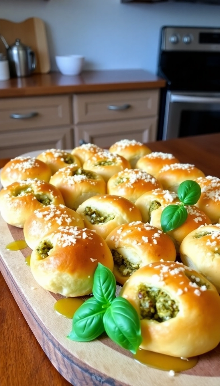 25 Mouthwatering Dinner Rolls Recipes You'll Want to Make Tonight (Wait Until You Try #12!) - 11. Pesto Parmesan Dinner Rolls