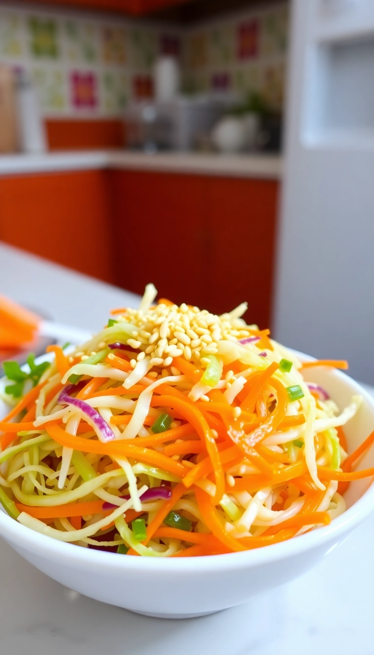 30 Must-Try Winter Salad Ideas for a Nutritious Boost (You’ll Love #23!) - 19. Cabbage & Carrot Salad with Ginger Dressing