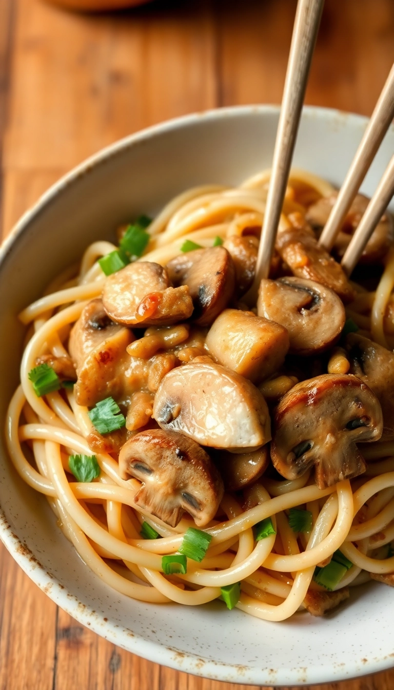 31 Comforting Chicken Yaki Udon Ideas That Will Warm Your Soul! - Mushroom Chicken Yaki Udon