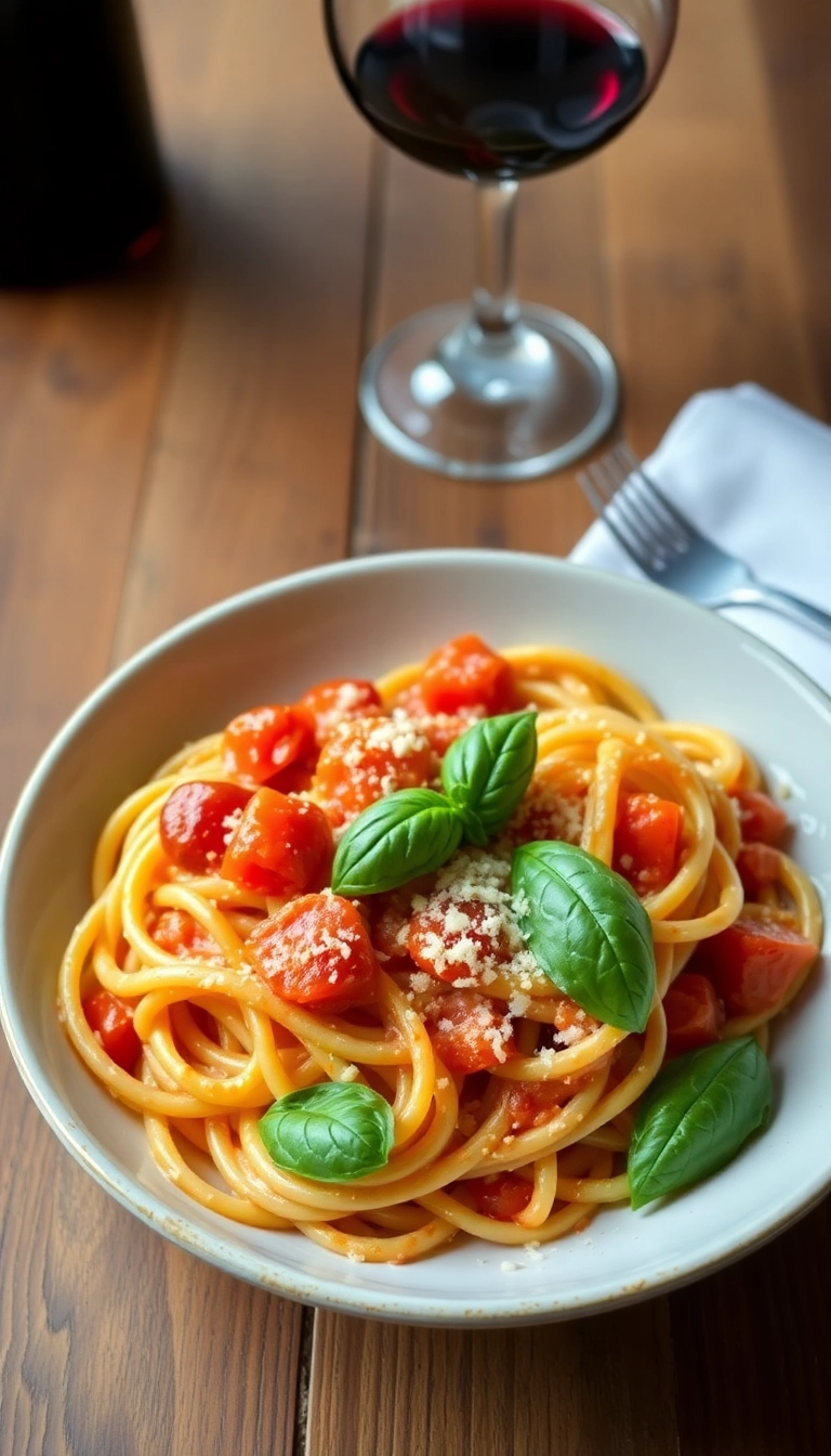 28 Healthy Dinner Recipes You Can Whip Up in 30 Minutes or Less (Try #18 Tonight!) - 12. Creamy Tomato Basil Pasta