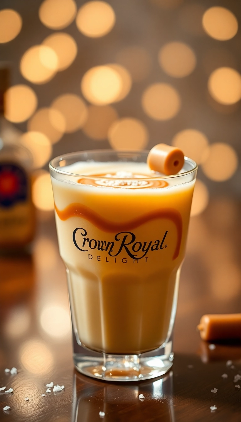 33 Sweet & Salty Crown Royal Drink Recipes That'll Make Your Taste Buds Dance! - Salted Caramel Crown Royal Delight