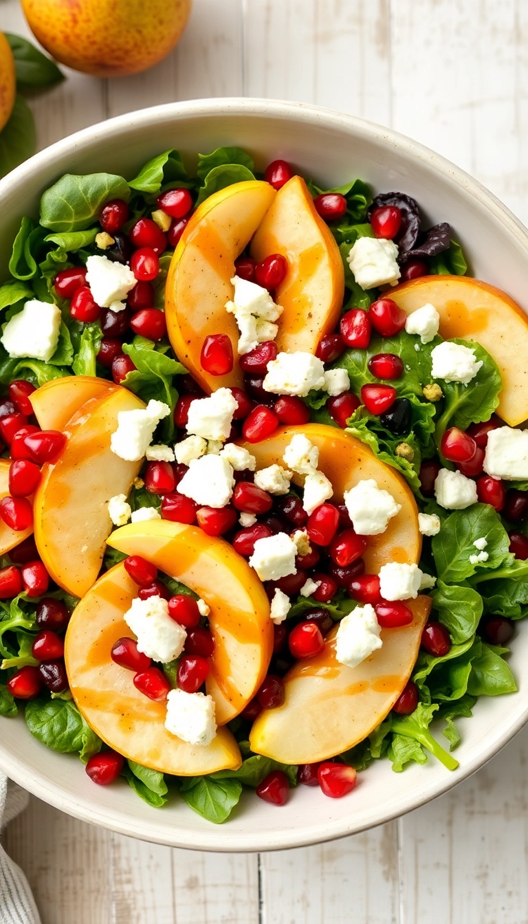 28 Non-Traditional Thanksgiving Dinner Ideas That Will Impress Your Guests! - Pomegranate and Pear Salad