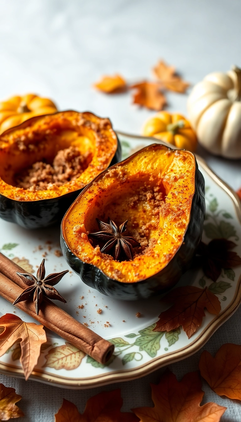 30 Deliciously Cozy Baked Acorn Squash Ideas to Celebrate Fall Flavors! - Cinnamon and Brown Sugar Acorn Squash