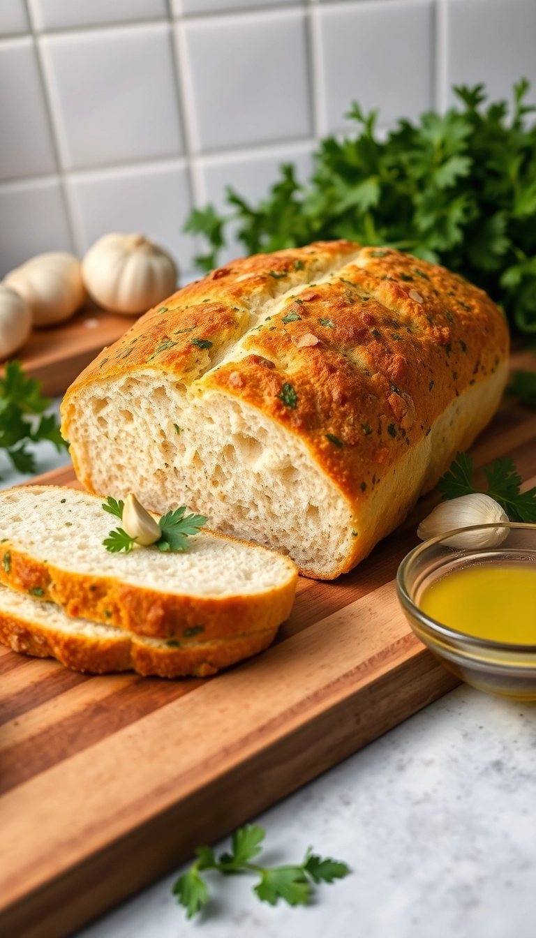 22 Homemade Bread Recipes That Bring Comfort to Your Dinner Table (#3 Is a Must-Try!) - 4. Garlic Herb Bread