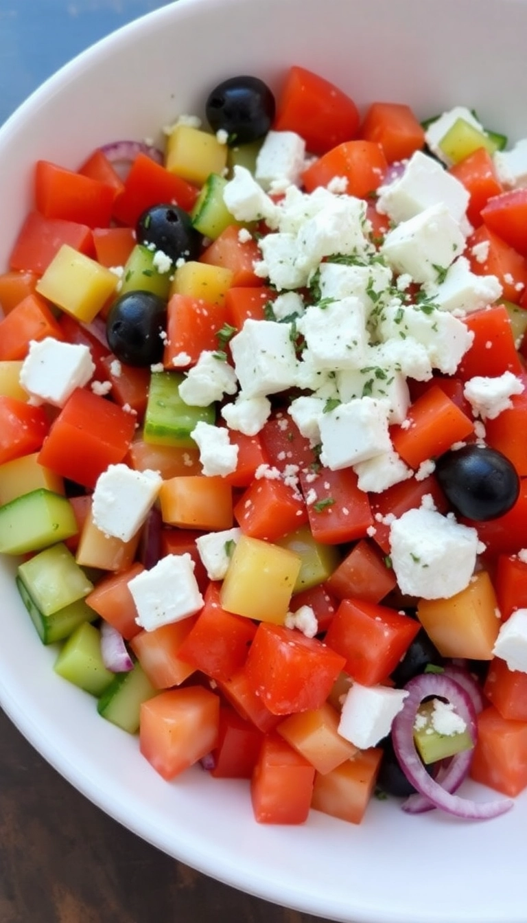 22 Best Vegetarian Greek Side Dishes You Need to Try (Your Taste Buds Will Thank You!) - 2. Greek Village Salad (Horiatiki)