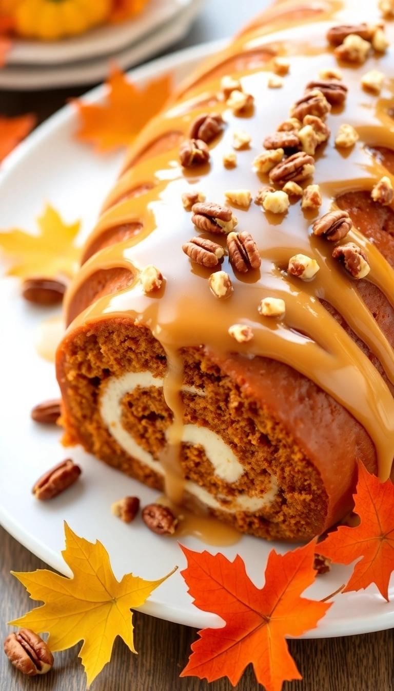 31 Must-Try Libby's Pumpkin Roll Ideas for Pumpkin Lovers! - Maple Pecan Pumpkin Roll