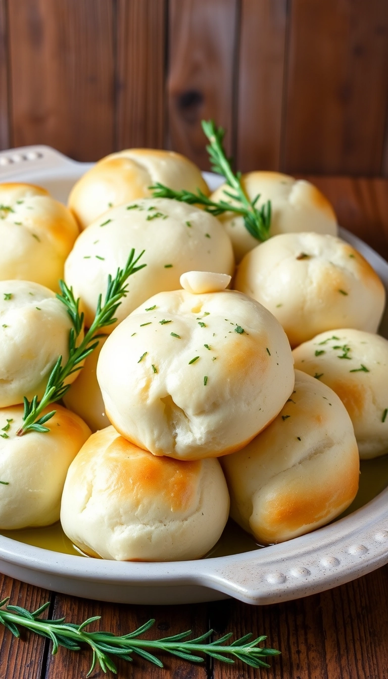 22 Easy Dinner Rolls Recipes That'll Make Dinner Time a Breeze! - Garlic Herb Dinner Rolls