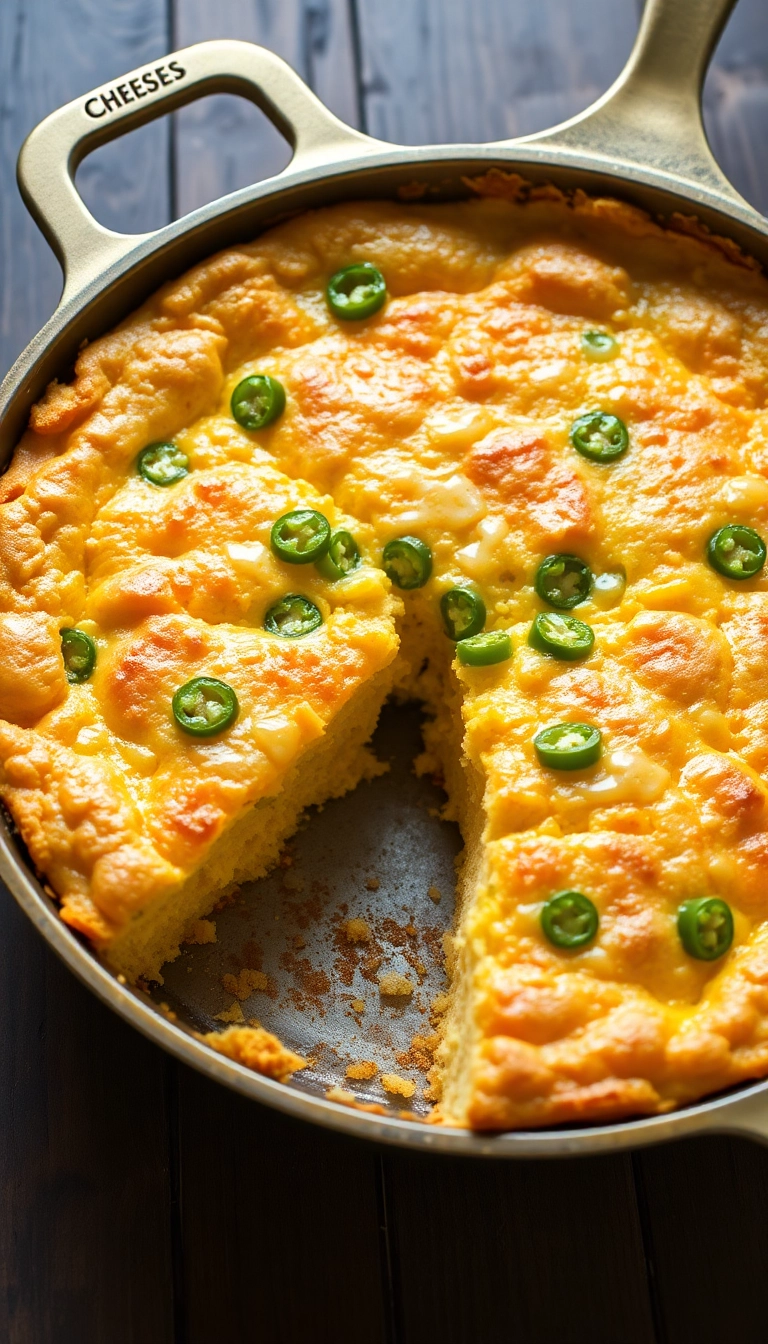 38 Fresh-Baked Bread Ideas That'll Make Your Kitchen Smell Divine! - 13. Cheesy Jalapeño Cornbread