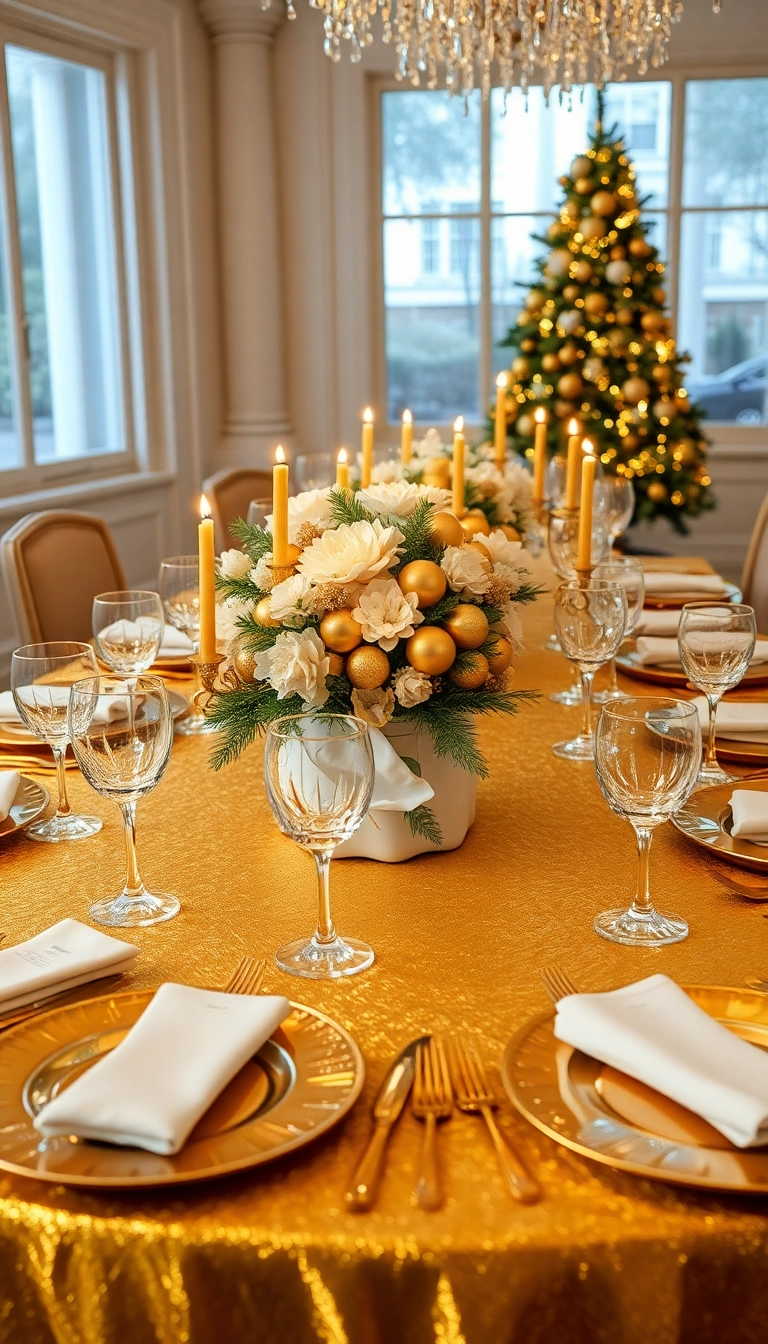 25 Christmas Dinner Table Settings Ideas That Will Wow Your Guests (You Won't Believe #12!) - 2. Glamorous Gold