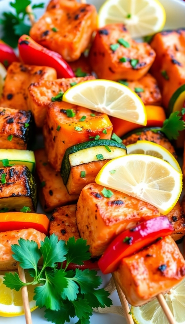 26 Healthy Salmon Dishes That Are Quick, Easy, and Delicious! - 15. Grilled Salmon Skewers