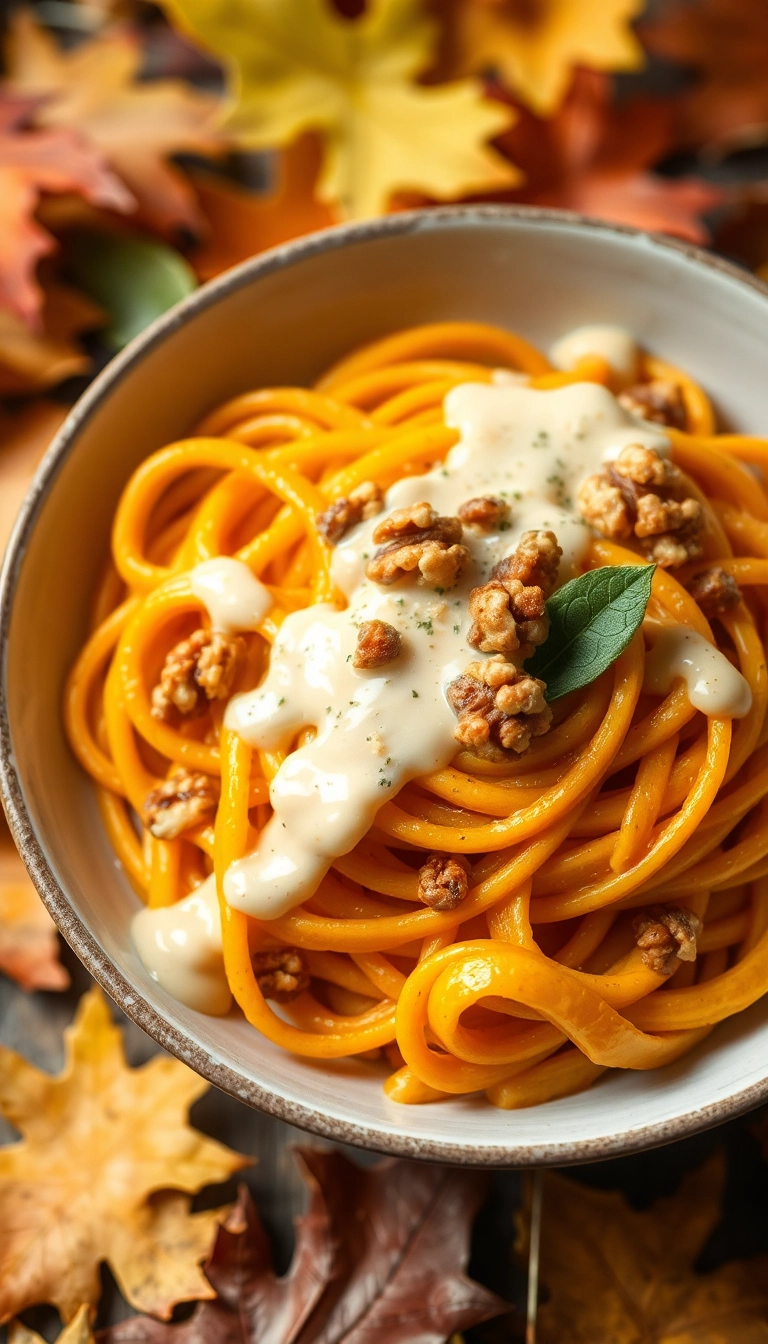 28 Delicious Creamy Pasta Dishes to Make Your Evenings Extra Cozy! - 9. Creamy Pumpkin Pasta