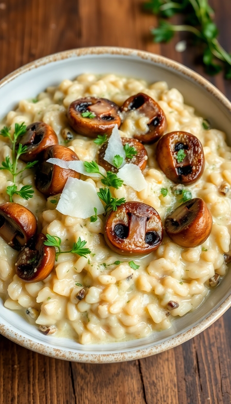 26 Cozy Dinner Recipes That Are Quick, Easy, and Absolutely Delicious! - 16. Garlic Butter Mushroom Risotto