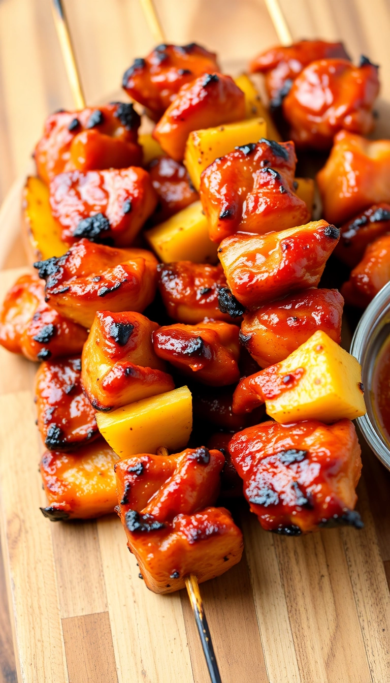 28 Mouthwatering BBQ Chicken Ideas You Can Make at Home (You Won't Believe #14!) - 13. BBQ Chicken and Pineapple Skewers