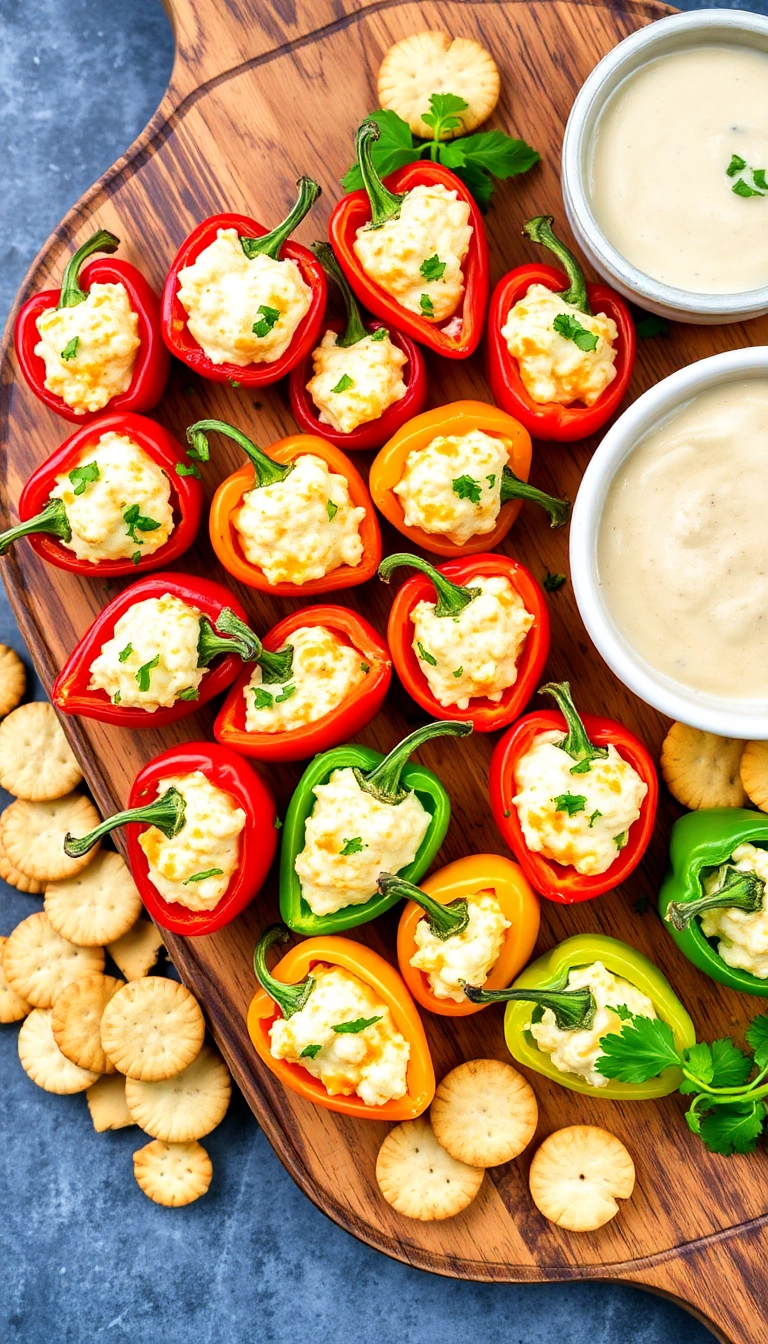 The Ultimate List of 28 Easy & Quick Finger Foods to Impress at Any Party! - Stuffed Mini Peppers