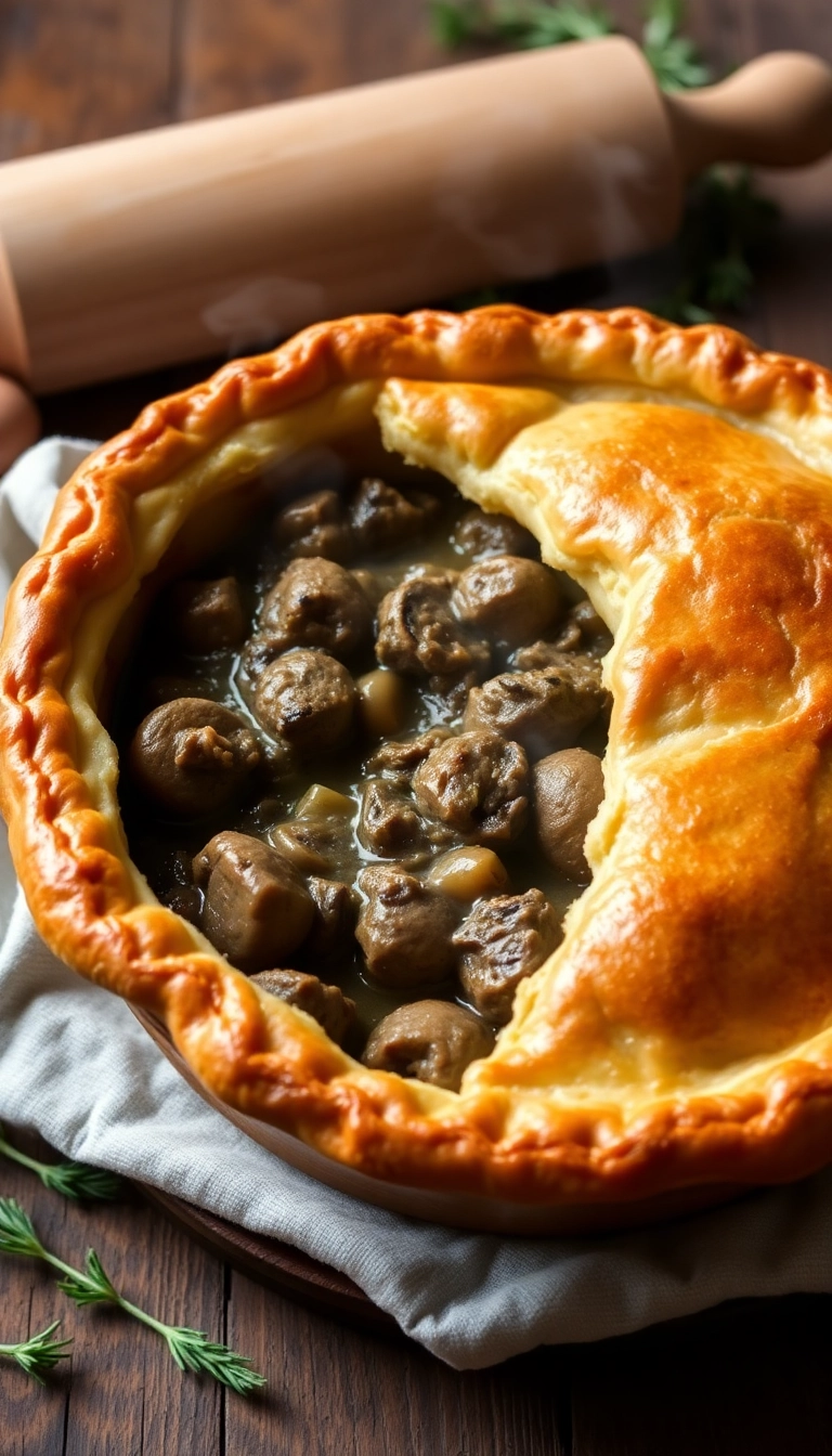 32 Easy Beef Meal Prep Ideas That Will Simplify Your Week! - 14. Beef and Mushroom Pot Pie