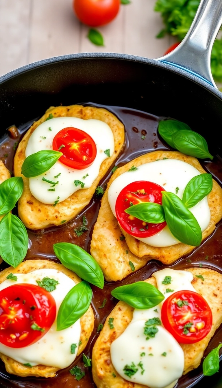 26 Cozy Dinner Recipes That Are Quick, Easy, and Absolutely Delicious! - 8. Caprese Chicken Skillet