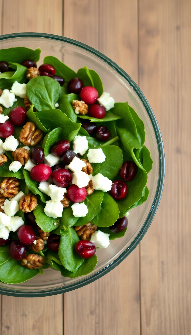 38 Thanksgiving Recipes Ideas You Won't Believe Are This Easy! - 8. Spinach Salad with Cranberries and Feta