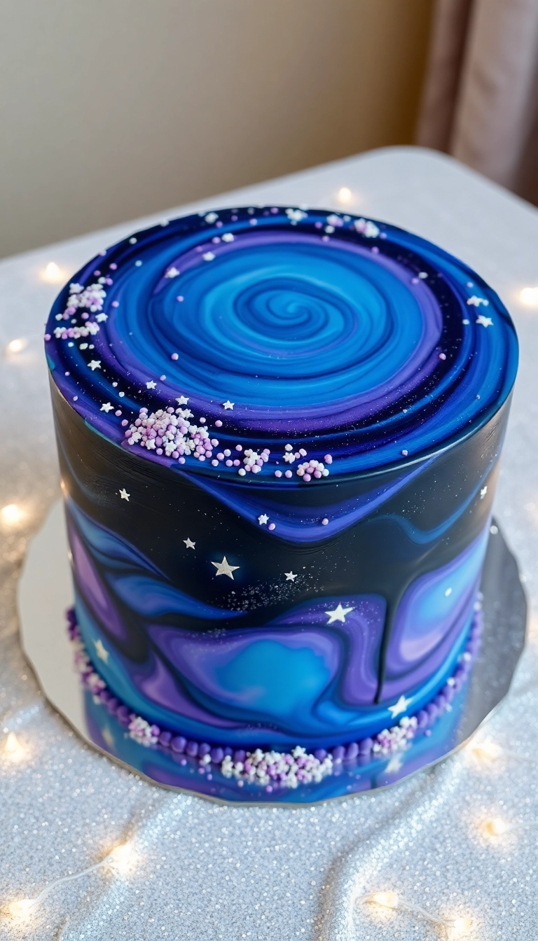 34 Scorpio Birthday Cakes to Celebrate Your Inner Scorpio (Check Out #8!) - 4. Mystic Galaxy Cake