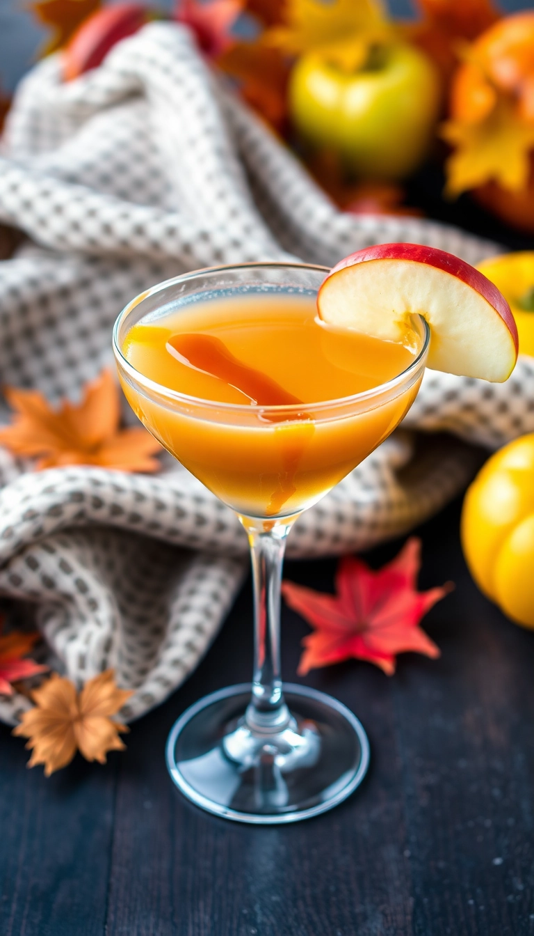 34 Apple Cider Cocktail Ideas That'll Make You Fall in Love with Autumn! - 3. Caramel Apple Cider Martini