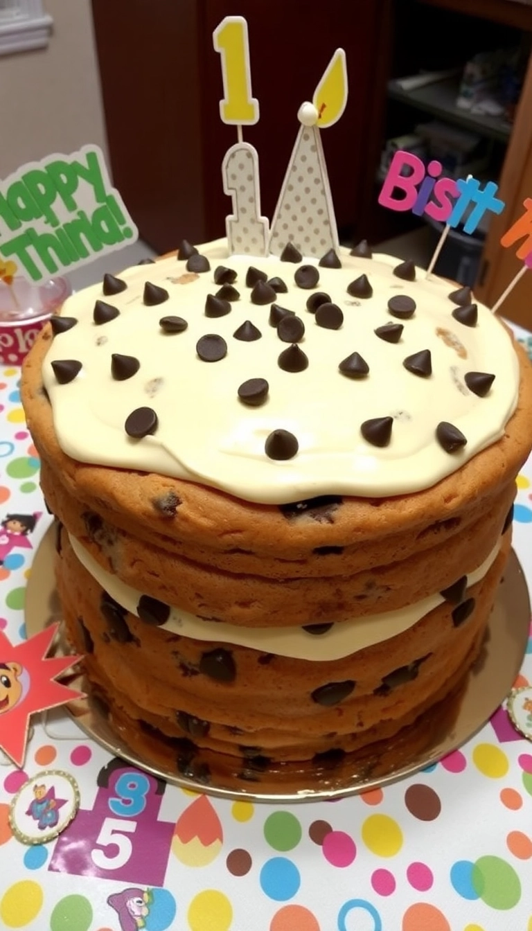 34 Scorpio Birthday Cakes to Celebrate Your Inner Scorpio (Check Out #8!) - 12. Chocolate Chip Cookie Cake