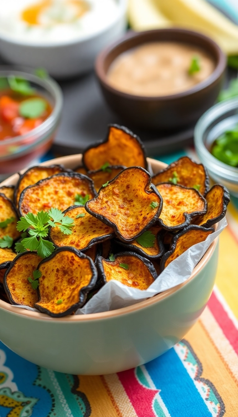 24 Spicy Snack Ideas That Will Make Your Munchies Go Wild! - 20. Spicy Eggplant Chips