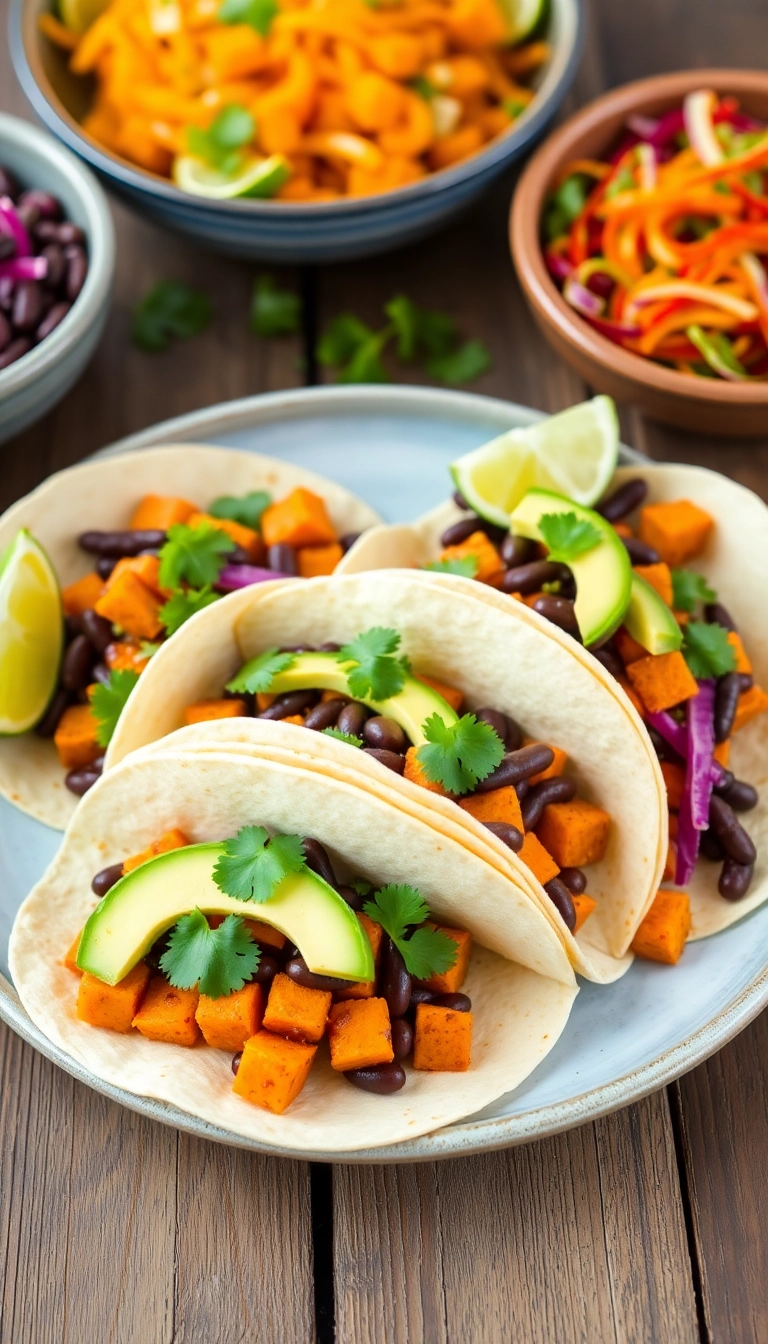 25 Cozy Winter Dinner Ideas That'll Make You Want to Hibernate! - 15. Sweet Potato and Black Bean Tacos