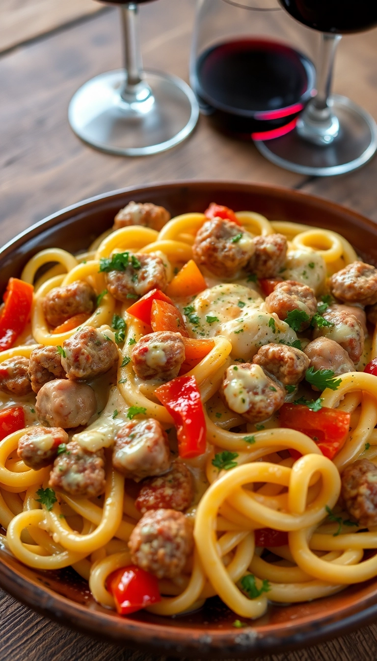 28 Delicious Creamy Pasta Dishes to Make Your Evenings Extra Cozy! - 19. Creamy Sausage Pasta