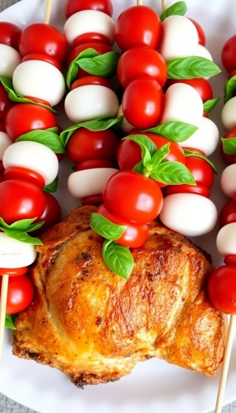 24 Genius Side Dishes for Smoked Chicken (You Need #15!) - 10. Caprese Skewers