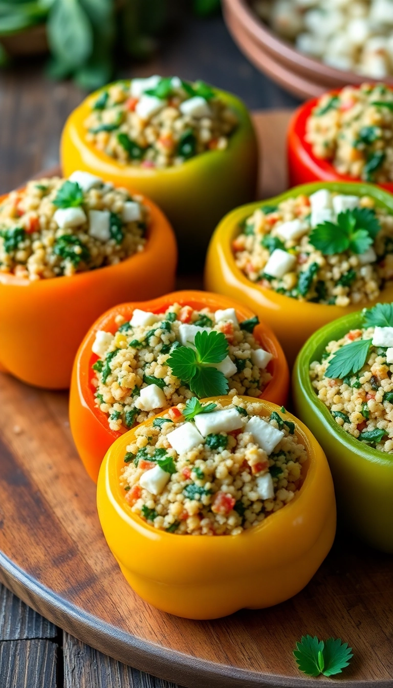 28 Healthy Dinner Recipes You Can Whip Up in 30 Minutes or Less (Try #18 Tonight!) - 10. Spinach and Feta Stuffed Peppers