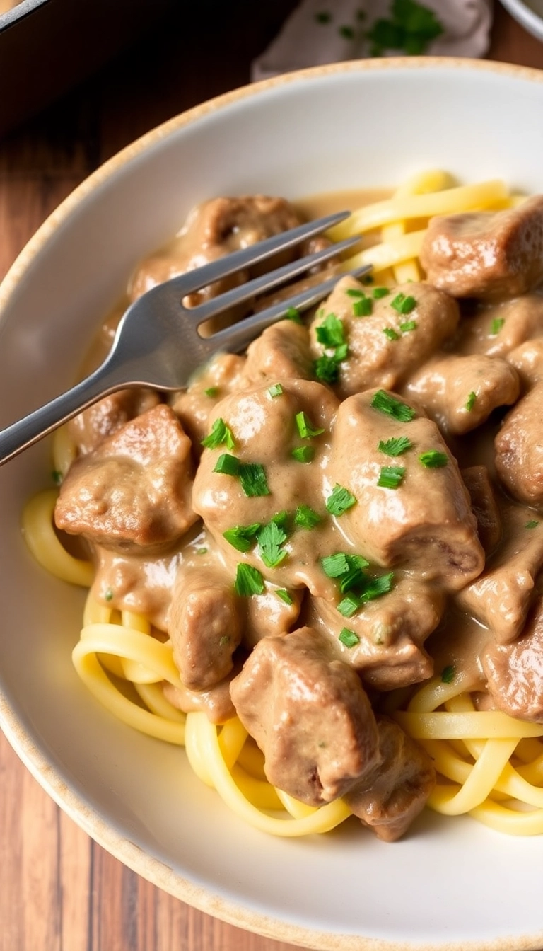 32 Easy Beef Meal Prep Ideas That Will Simplify Your Week! - 4. Beef Stroganoff