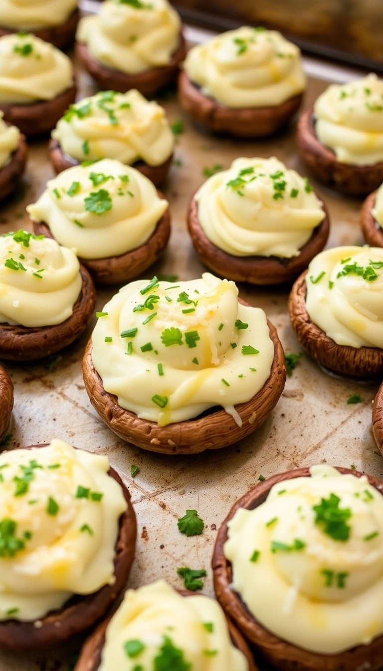 23 Hearty Mashed Potato Dinner Meals That Are Pure Comfort Food! - Mashed Potato Stuffed Mushrooms