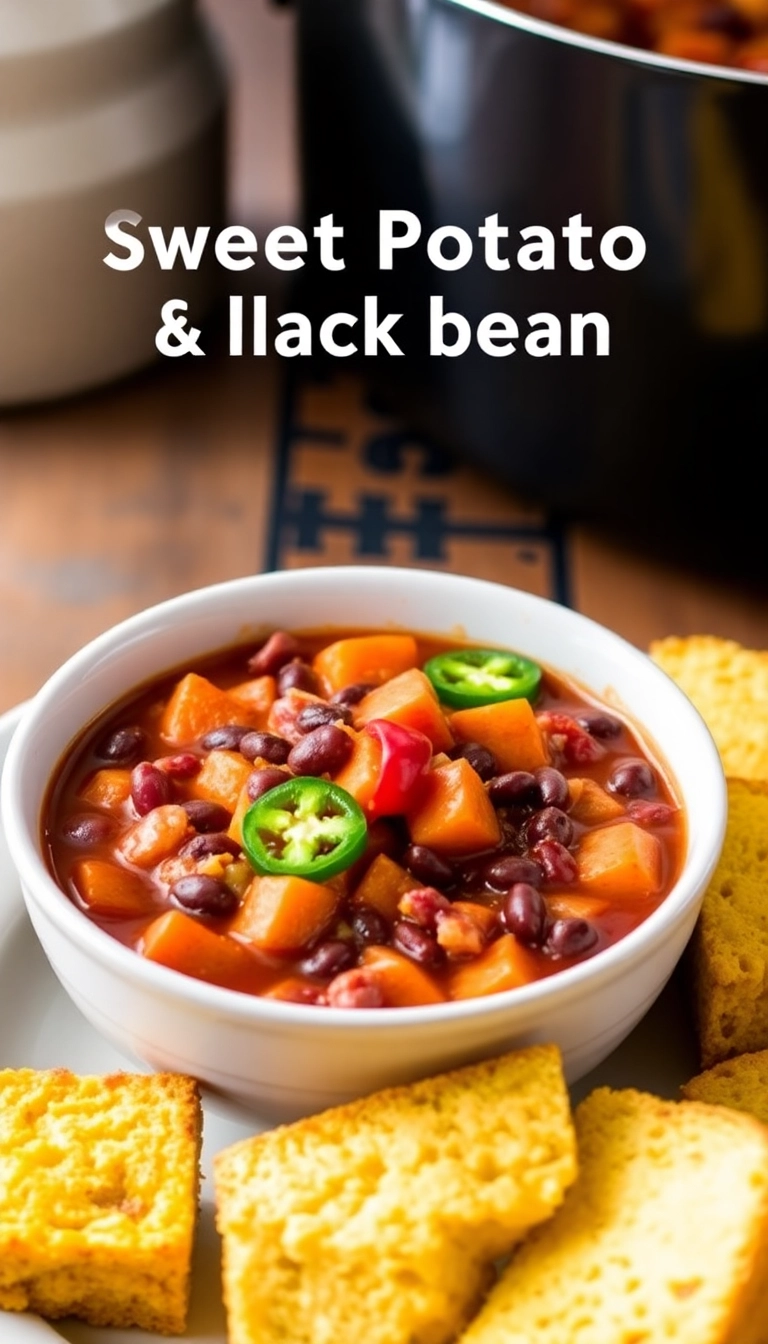 34 Easy Crockpot Soup Ideas That Will Warm Your Soul (You Won't Believe #12!) - 7. Sweet Potato and Black Bean Chili