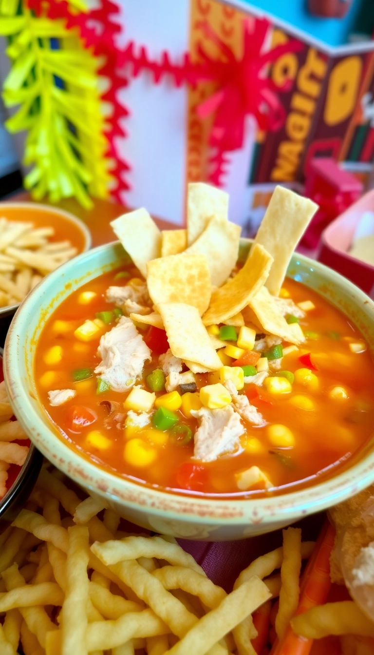 27 Heartwarming Chicken Tortilla Soup Recipes You Must Try This Winter! - Chicken Tortilla Soup with Corn and Peppers