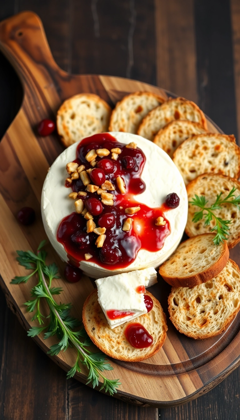 36 Christmas Dinner Menu Ideas That Will Steal the Show This Holiday Season! - 11. Baked Brie with Cranberries