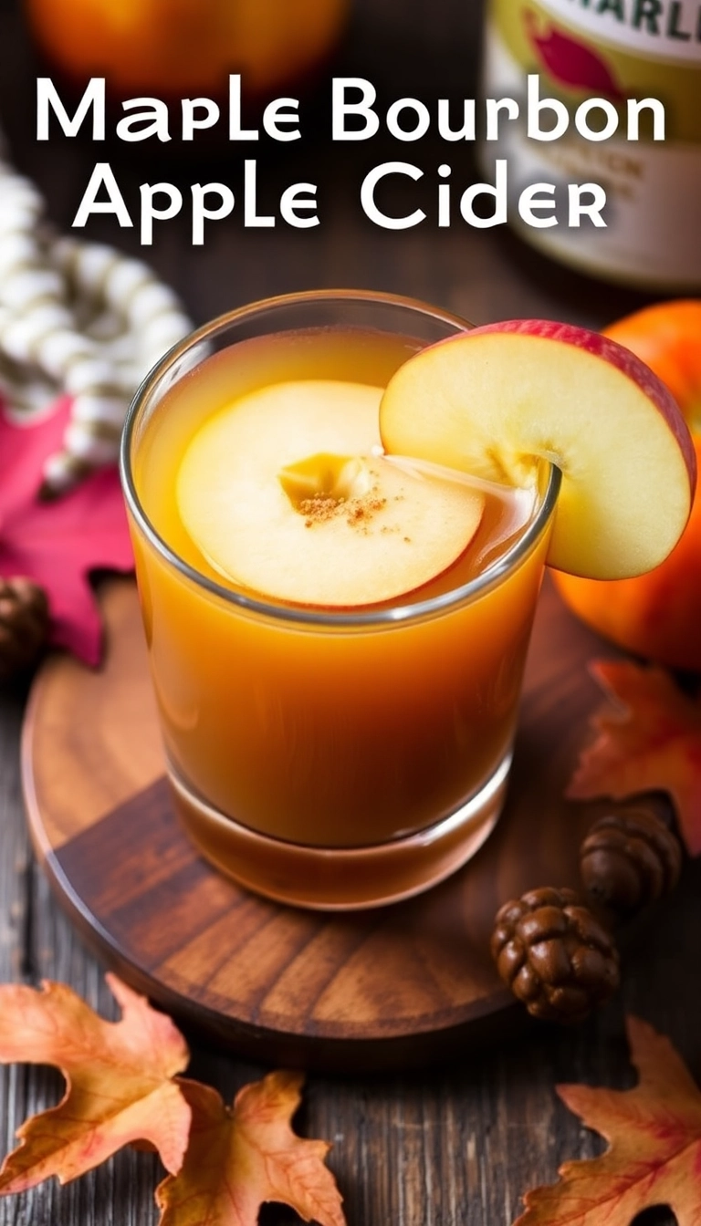 34 Apple Cider Cocktail Ideas That'll Make You Fall in Love with Autumn! - 6. Maple Bourbon Apple Cider