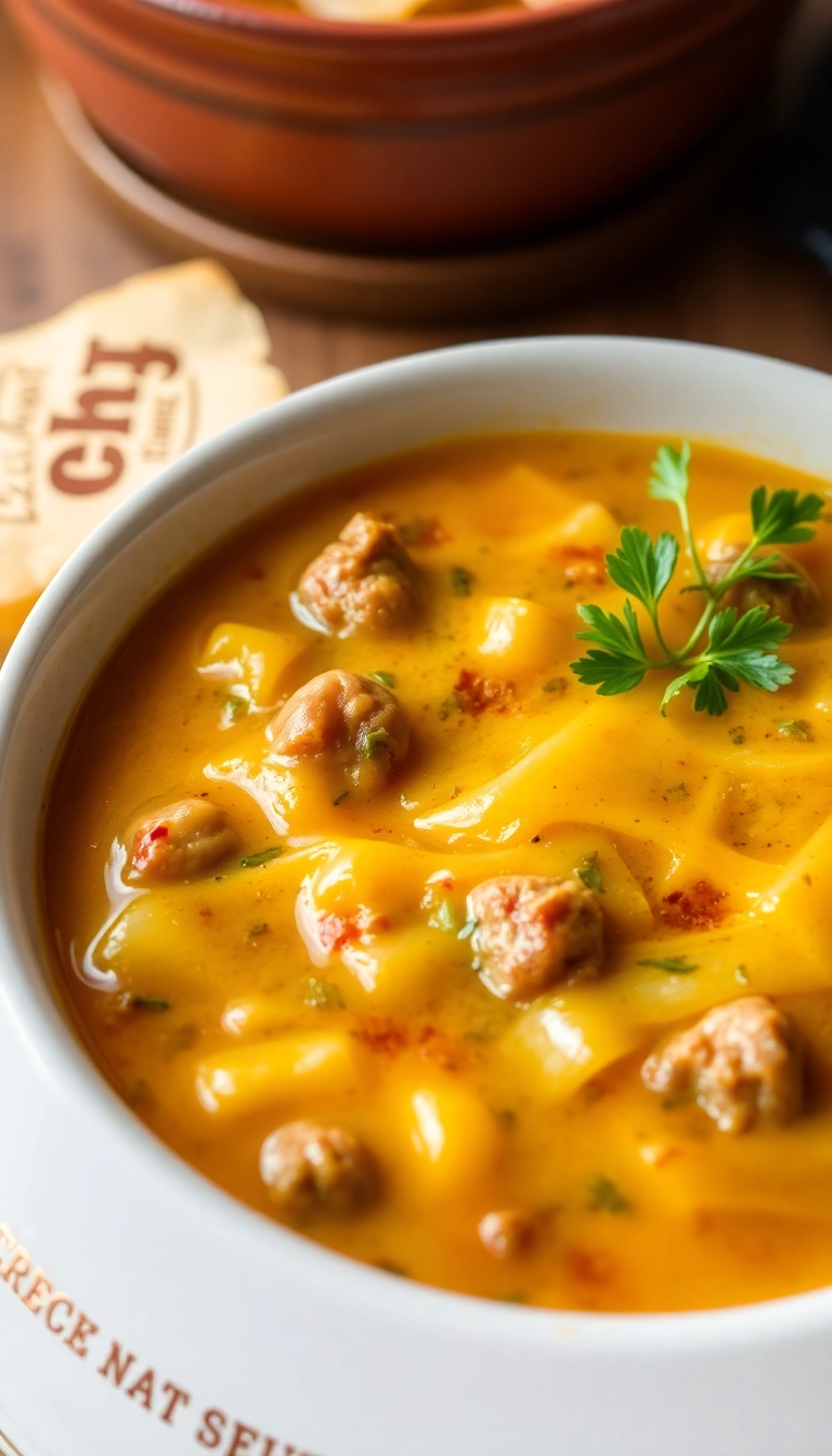 35 Cheeseburger Soup Crockpot Ideas That Will Make Dinner a Breeze! - Cheeseburger Soup with Cheddar and Swiss Combination