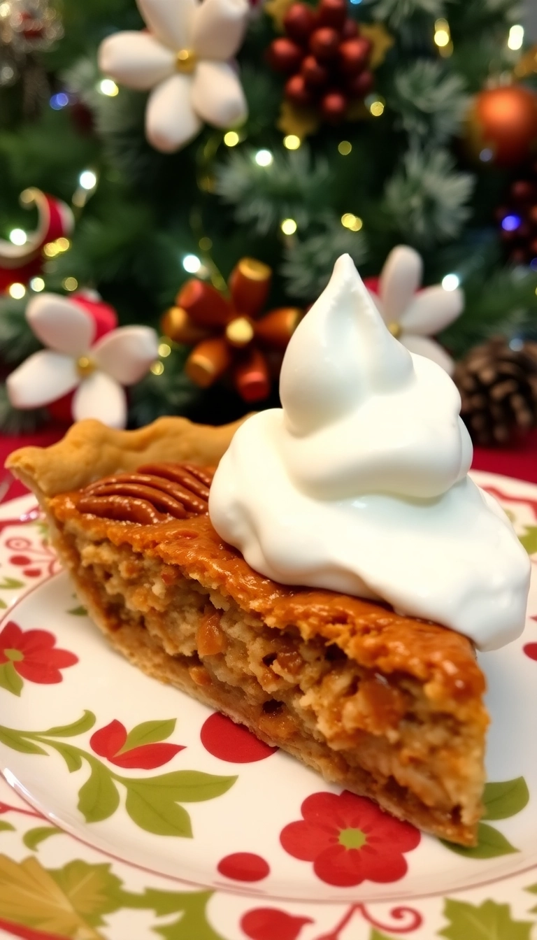 27 Christmas Dinner Party Ideas You Can’t Afford to Miss (Especially #13!) - 8. Pecan Pie with Whipped Cream