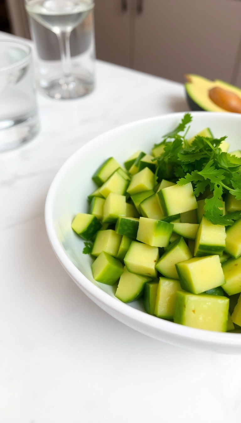 37 Quick and Easy Harvest Salad Ideas for Your Weekly Meal Prep! - 10. Cucumber and Avocado Salad