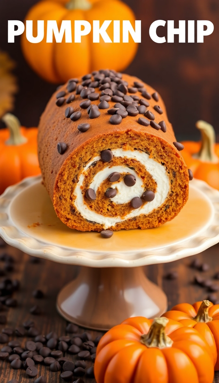 31 Must-Try Libby's Pumpkin Roll Ideas for Pumpkin Lovers! - Chocolate Chip Pumpkin Roll