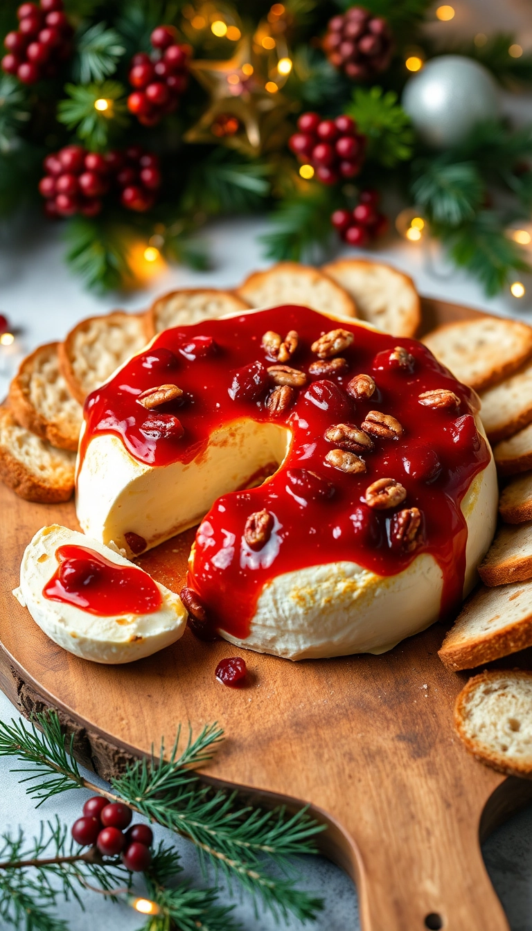 27 Christmas Dinner Party Ideas You Can’t Afford to Miss (Especially #13!) - 16. Baked Brie with Cranberries