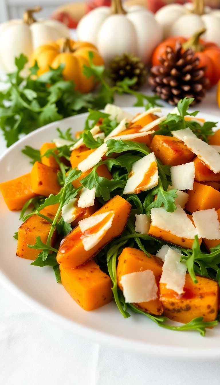 30 Cozy Butternut Squash Salad Ideas That Will Warm Your Heart! - Butternut Squash & Arugula Salad with Parmesan