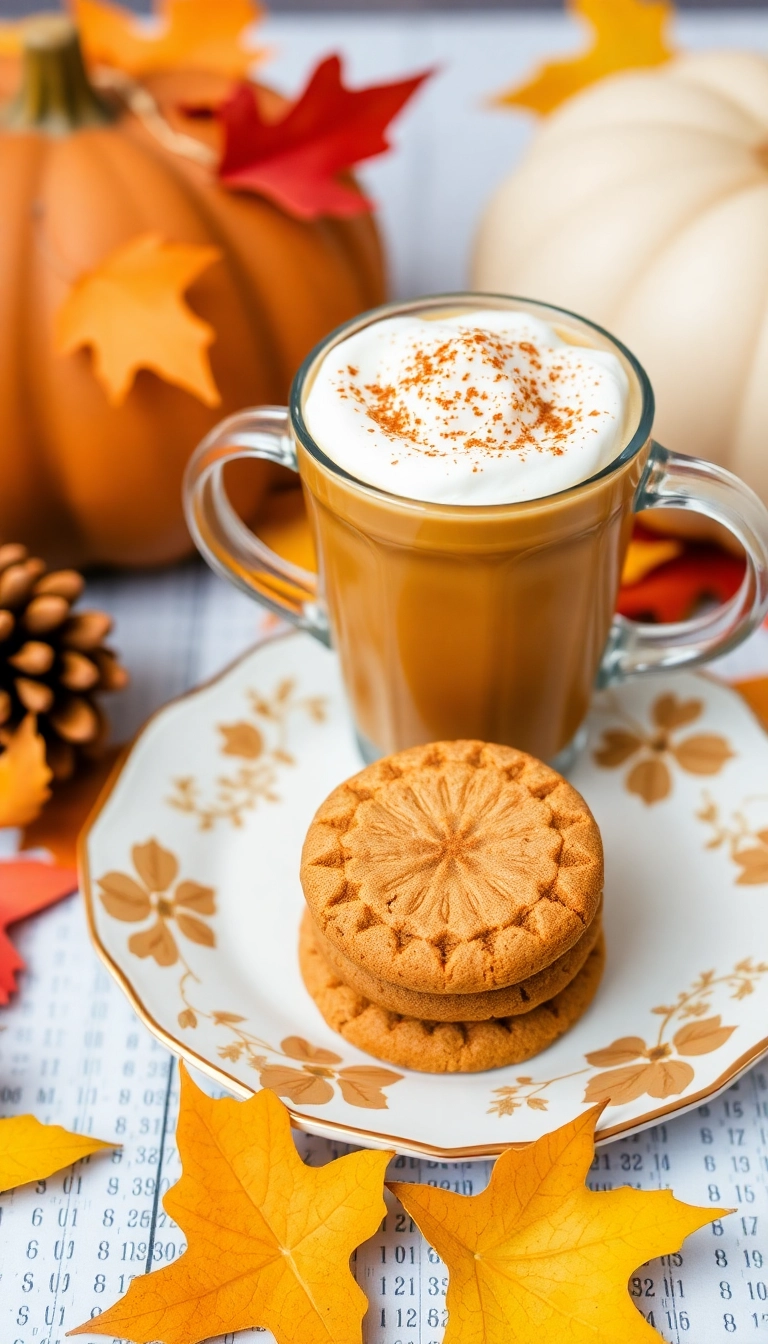 25 Perfect Dunkin Drinks Ideas to Pair with Your Favorite Snacks! - 9. Pumpkin Spice Latte with Ginger Snap Cookies